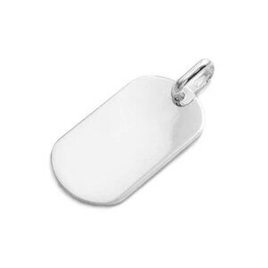 CLASSIC SMALL 1.5" (38MM) MIRROR POLISHED STERLING SILVER ENGRAVABLE DOG TAG.